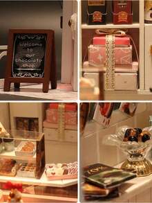 1套减压DIY木制微型建筑模型屋组装玩具屋礼品 - 彩色 - 查看 3