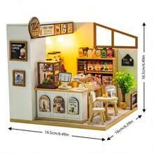 创意DIY奶茶店模型摆件，微缩建筑场景玩具，精致手工小屋摆件，DIY沉浸式玩具。 - 彩色 - 查看 6