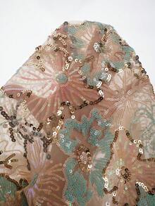 Solivie Glamorous Beaded Embroidery Mesh Blouse, Summer - Multicolor - View 7