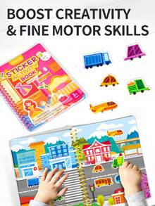 Princess Farm Animals Vehicles Reusable Sticker Book Waterproof Double Sided Design Cognitive Learning Activity For Kids 3+ Travel Friendly Play Christmas Stocking Fillers Holiday Gift Ideas Must Haves - Multicolor - View 5