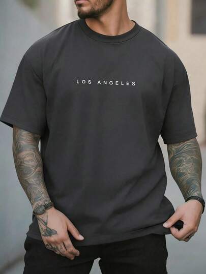 A men's with a round neck casual fit and short , elegant and casual style, suitable for daily outings, school, and summer essentials