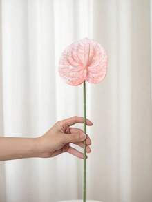 1/3/5 bông hoa loa kèn Anthurium nhân tạo (màu hồng) dùng trang trí bàn tiệc cưới, văn phòng, khách sạn, nhà cửa. - Hồng - Xem 5