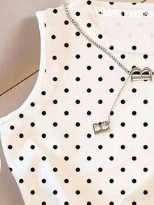 少女圆领波点休闲百搭日常上衣 - 灰色 - 查看 4