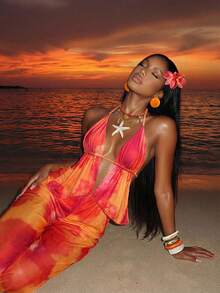 Slaydiva New Women's Tankini Printed 3 PiecesPants Tankini Beach Outfit - Multicolor - View 2