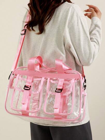 1 Túi tập gym, túi du lịch, túi xách du lịch cho nam nữ có ngăn đựng giày, túi thể thao, túi đựng đồ tập gym, túi cuối tuần, túi qua đêm, túi đựng thảm yoga, túi bơi, túi bóng rổ màu hồng. Túi tập yoga & thể dục dung tích lớn dành cho nữ, có ngăn đựng giày riêng - Chất liệu polyester bền, khóa kéo, giặt tay, phụ kiện thể thao | Vitality Accessories | Khóa kéo bền chắc