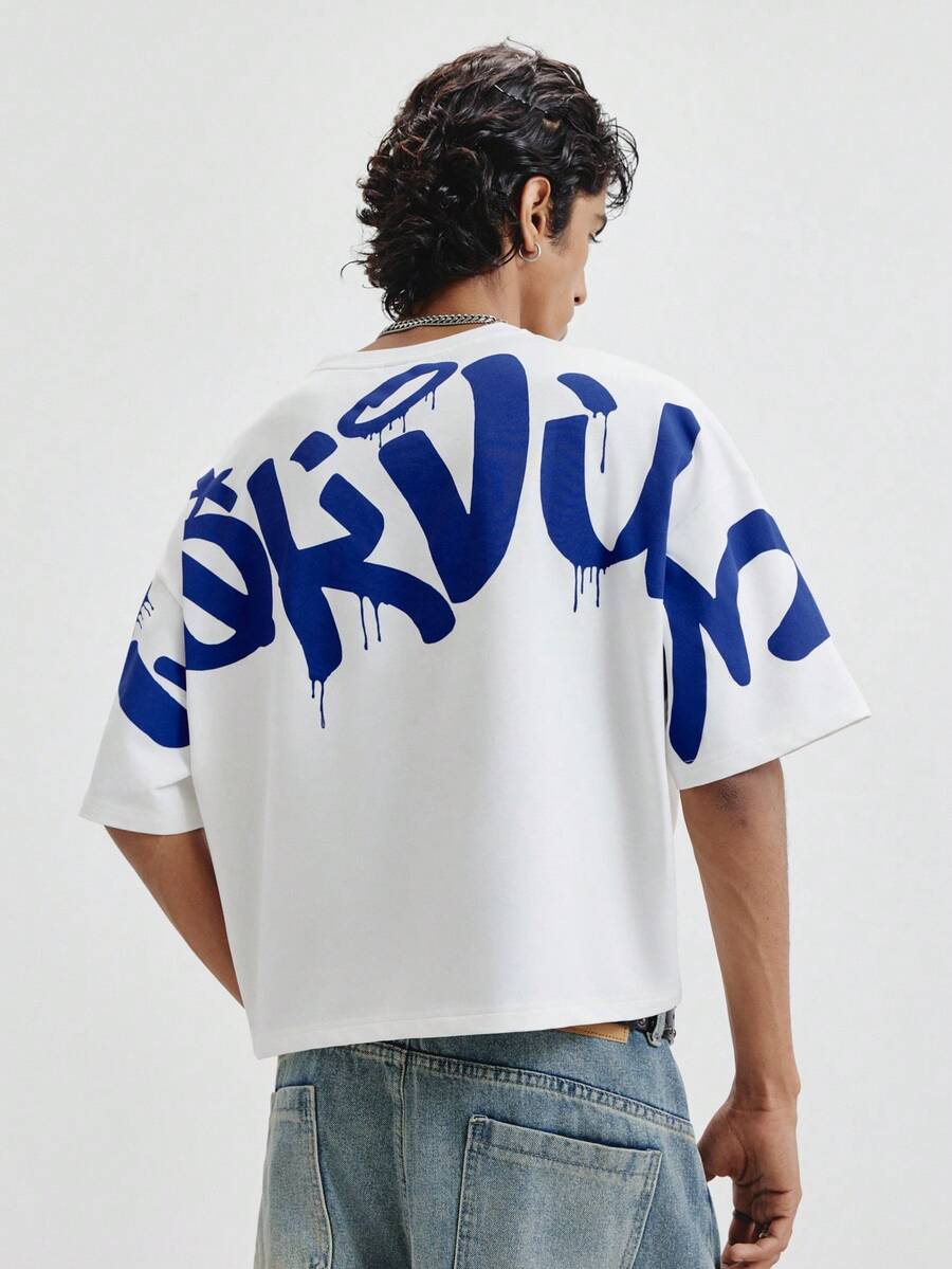 TOKVUE Men's Fashion Personalized Graffiti Letter Print T-Shirt