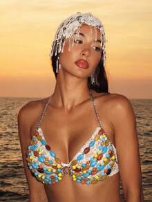 Aloruh 春夏休闲装适合度假、海滩、贝壳，以及波西米亚风格的露背女式上衣。 - 彩色 - 查看 4