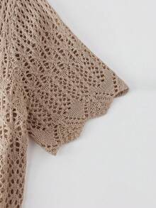 Breezaya 2026春夏新款欧美风性感修身腰部休闲度假日常户外女士浪漫海滩派对晚宴海边针织米色女式毛衣连衣裙，镂空慵懒舒适 - 藕粉色 - 查看 7