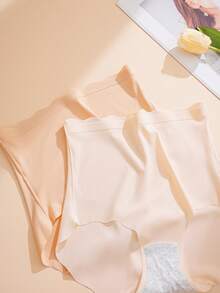 NudeFit 5-Pack Minimalist Wavy Trim Seamless Elastic Waist Mid-Rise Panties - Multicolor - View 3