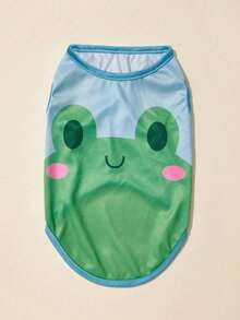 PETSIN 1 pieza Tanque de mascota de moda con estampado de rana verde, ropa para perro - Multicolor - Ver 4
