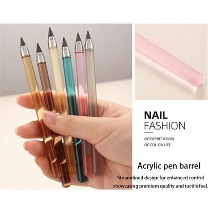 1pc Or 2pcs High-Quality Acrylic Transparent Pen Barrel, Fade-Resistant Pencil, Long-Lasting Performance, Smooth Writing, Stylish Design