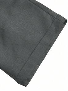 Manfinity Homme Men's Casual Solid Color Rolled Hem Slant Pocket Shorts, Summer - Dark Grey - View 4