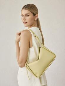 MOTF PREMIUM 女士单肩包，精致简约通勤手提包 - 黃色 - 查看 6