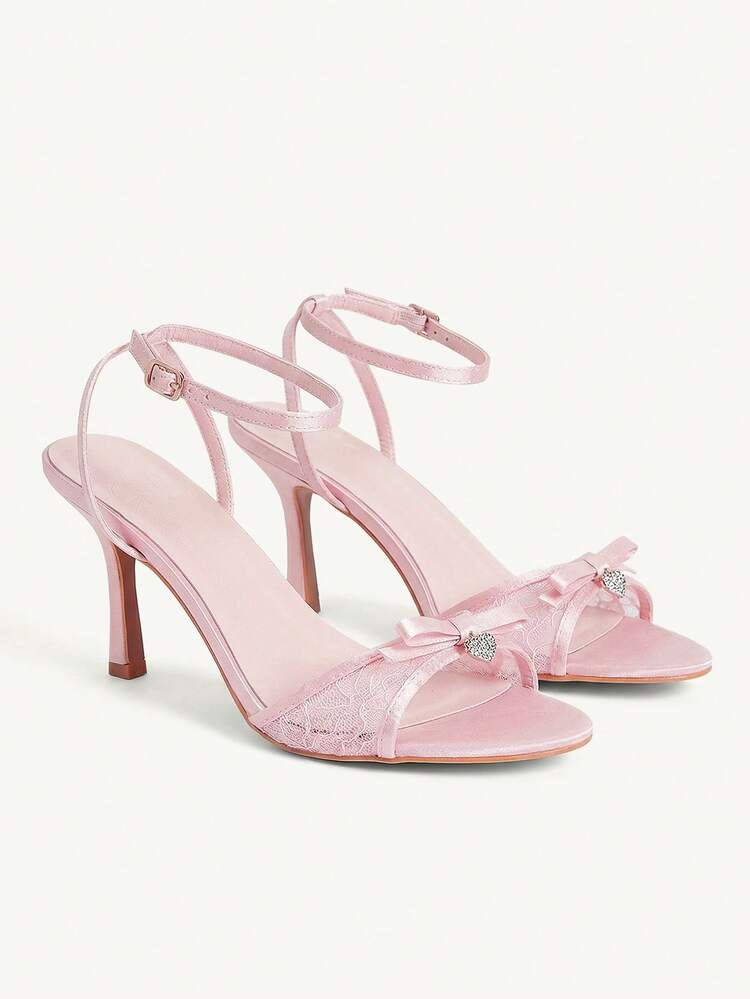 CUCCOO CHICEST Women's Gold Metal Checkered Heart Rhinestone Decor Strap Ankle Strap Sandals, Fashionable Glamorous Sexy Metallic Round Toe High Heels For Summer Wedding Shoes Summer Shoes Bride Shoes