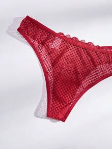 3pcs/Pack Women Lace Patchwork Bikini Briefs - Multicolor - View 4