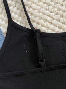 SHEIN EZwear 女士贴花串珠刺绣无袖连体衣，夏季 - 黑色 - 查看 3