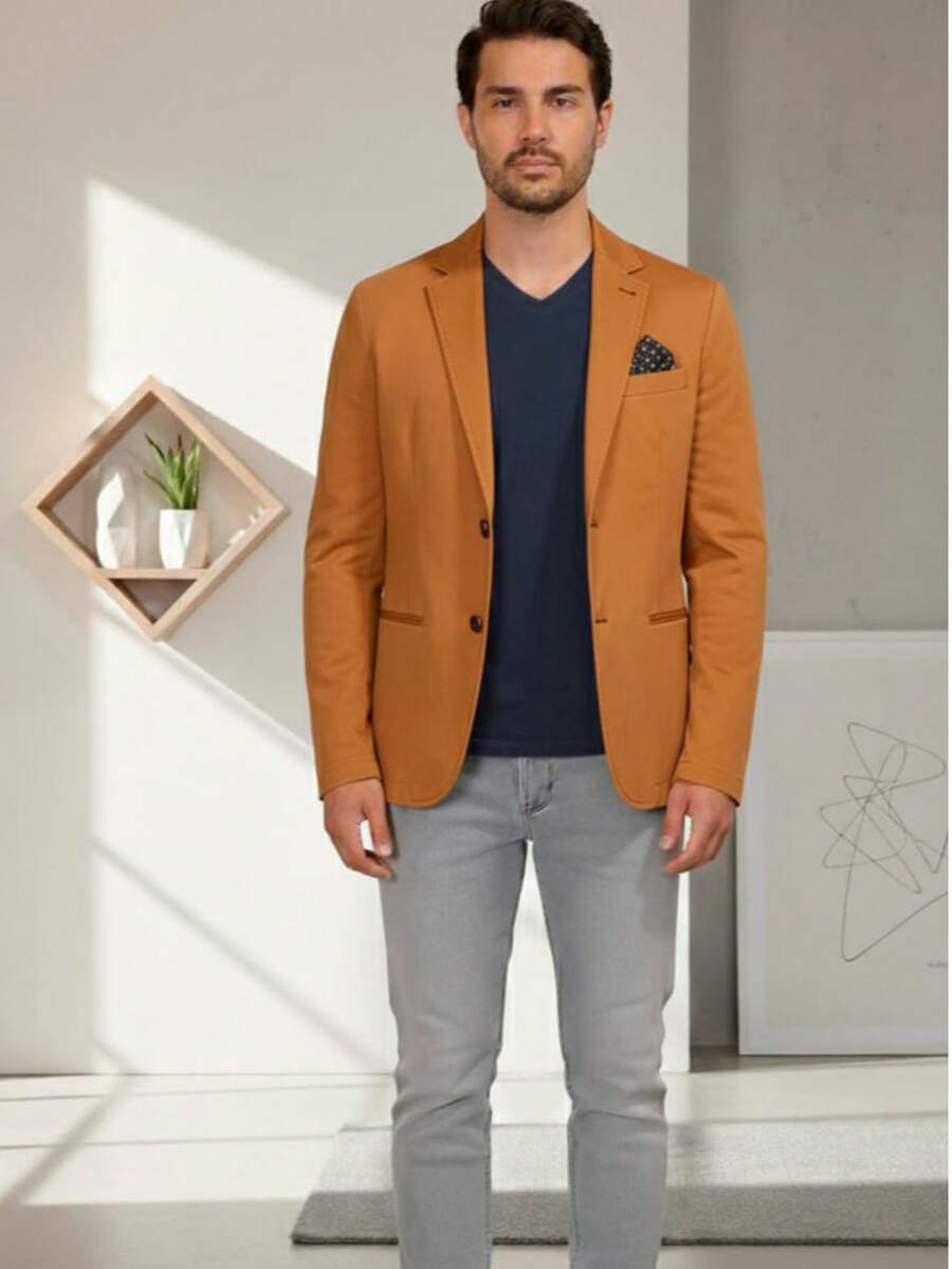 Blazer Casual Busines - Mostaza Amarilla - Ver 1