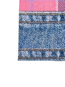 EMERY ROSE Camiseta casual de manga corta con cuello en V acanalado, estampado de retazos, talla grande, para primavera y verano - Multicolor - Ver 3