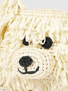 ROMWE Kawaii Cute Puppy Tassel Shoulder Bag For Women - Beige - View 4