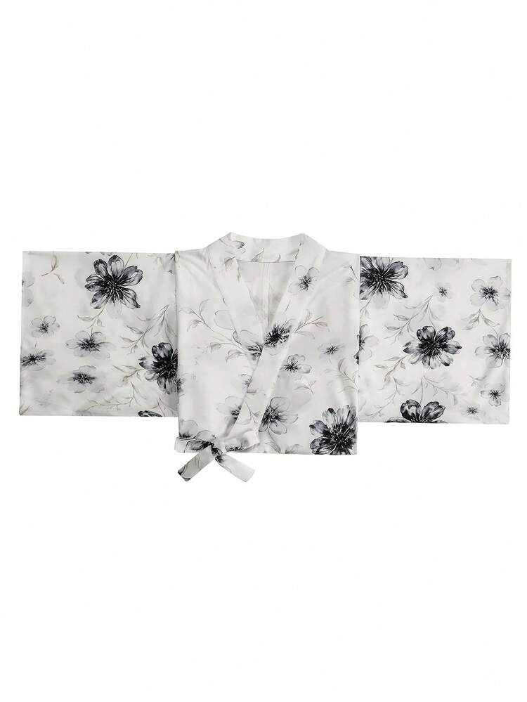 Irokai Traditional Japanese Women's Blue Printed Kimono Yukata