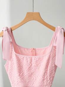 GlowEve Women's 2026 Spring/Summer New Elegant Vacation Bowknot Dress - Baby Pink - View 7