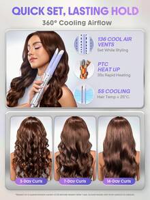 SHEGLAM HAIR Máy uốn tóc One Touch Airflow Styler Pro-32mm màu bạc tím, máy uốn tóc tự xoay bằng khí lạnh, tạo kiểu nhanh trong 5 phút, luồng khí lạnh 360°, thao tác một chạm, kết quả lâu dài, 5 mức nhiệt độ và chống bỏng, tự động tắt, điện áp kép, phù hợp cho tóc dài vừa và tóc dài, mọi loại tóc - Phích cắm US Sinh nhật Quà Ngày lễ Hồng Rung cảm Trang điểm Du lịch Trường học Lễ hội Hoa hồng Hiện tại Con gái Sự quyến rũ chăm sóc tóc Ngày của Mẹ Si mê Thời trang Tiệc Rave - Bạc - Xem 6