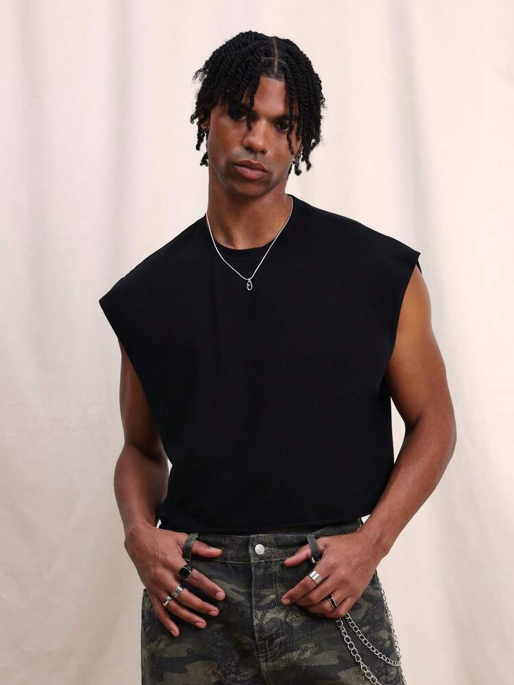 Men Sleeveless Cotton Tank Top Crew Neck Regular Fit Basic Casual Summer Tee Shirt