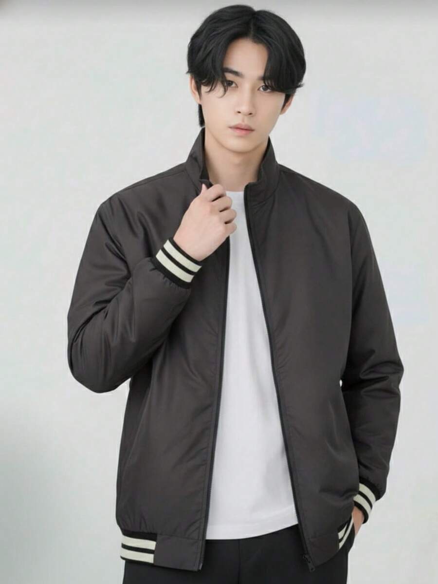 Chaqueta Doble Vista para Hombre Gamuzza y Bomber - Marrón Chocolate - Ver 1