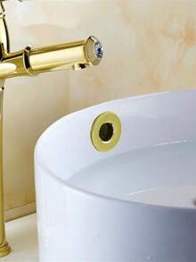 1/5Pcs Antique Style Sink Overflow Cover, Decorative Basin Overflow Hole Cap For Bathroom Wash Basin - Gold - View 7