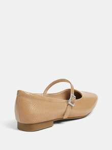 Dola Lovely 银色方头浅蝴蝶结玛丽珍平底鞋，时尚女士鞋新年假期 - 駝色 - 查看 10