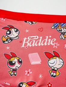 THE POWERPUFF GIRLS X SHEIN 女士卡通印花松紧腰平角内裤 - 彩色 - 查看 11