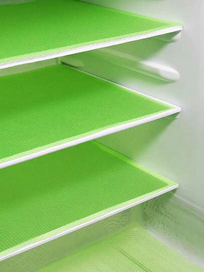 4 Tấm lót tủ lạnh chống thấm nước, hình chữ nhật, chống ẩm, có thể giặt, dùng làm thảm lót bàn ăn trong nhà, họa tiết hoa cúc nhỏ và chanh (màu xanh lá cây)