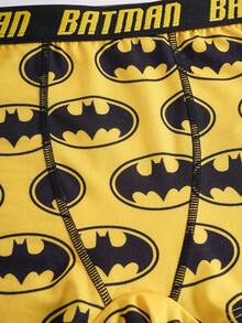 BATMAN X SHEIN Quần đùi boxer thường ngày cạp chun cho bé gái. - màu đen - Xem 5