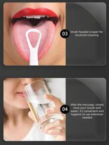 2PCS Tongue Cleaner, Three-In-One Tongue Scraper, Tongue Brush, Tongue Scraping Board, Tongue Cleaning And Breath Freshening Device. - Multicolor - View 8