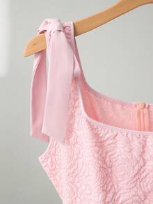 GlowEve Women's 2026 Spring/Summer New Elegant Vacation Bowknot Dress - Baby Pink - View 6