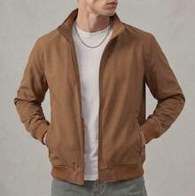 Chaqueta LIgera Para Caballero con Bolsillos con Cierres - Camel - Ver 1