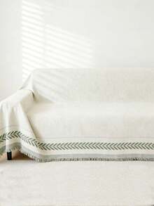 Vỏ bọc ghế sofa bằng vải chenille, phủ toàn bộ, dày dặn, đơn giản, phù hợp cho mọi mùa, vỏ đệm sofa. - màu xanh lá - Xem 3