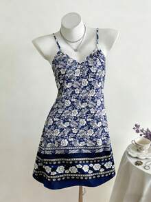 Lalippa Women's Summer Vacation Casual All-Over Print Spaghetti Strap Dress - Multicolor - View 1