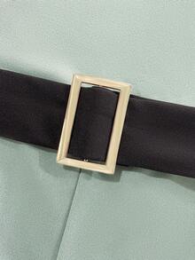 Franclia Women's New Strapless Contrast Trim Metal Buckle Waist Wide Leg Jumpsuit - Green - View 3