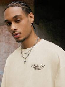 PAVTROS Men's Fashionable Personalized Saint Print T-Shirt - Beige - View 7