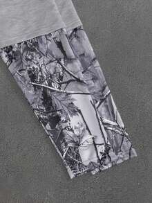 PAVTROS Men's Letter Print 2 In 1 Long Sleeve T-Shirt And Drawstring Waist Casual Pants Set - Grey - View 3