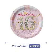 Bộ đồ dùng dùng một lần hình vương miện kim cương màu hồng kỷ niệm 16 năm, gồm đĩa, khăn ăn và cốc, phục vụ 20 người. Bộ đồ dùng tiệc dùng một lần này (bao gồm đĩa, khăn ăn và cốc) rất phù hợp cho các bữa tiệc sinh nhật, đám cưới và dã ngoại gia đình. - Xem 8