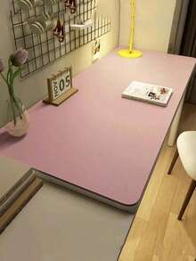 1 pieza Alfombrilla de escritorio grande, impermeable, antideslizante y resistente al aceite, con protección ocular de color rosa, para niños, escritorio de computadora, regalo de Navidad, decoración de oficina en el hogar - Tapete de mesa rosa - Ver 1