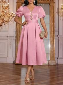 SHEIN Lady Holiday Dresses For Women Vacation Dress - Baby Pink - View 8