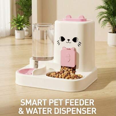 PETSIN Cat Water Dispenser, Cat Food Automatic Feeder, All-In-One Machine, Cat Water Dispenser, Flowing Circulation, Pet Water Dispenser, Household Outdoor Universal Model