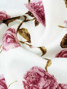 Ellevyn Women's Elegant Commuter Floral Print Halter Top And Pants Two Pieces Set, Summer - Pink - View 4