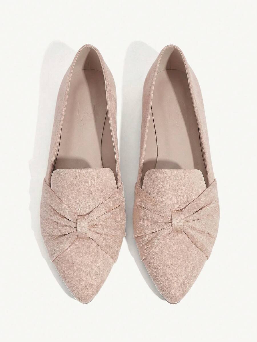 CUCCOO CHICEST Women Shoes Fashionable Lightweight Beige Flat Shoes With Bow For Summer Vacation Shoes Summer Elegant Flats Spring Shoes Spring Break Easter For Christmas Elegant Shoes Wedding Shoes - Apricot - View 1