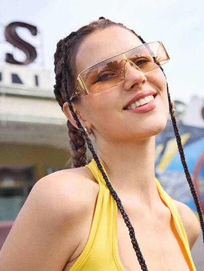 Shadewire 1 件金属框架时尚眼镜复古时尚眼镜女士海滩露营配饰太阳镜基本款商务休闲女士度假服装女士夏季套装连帽衫夹克连衣裙和长袖衬衫学院风适合返校