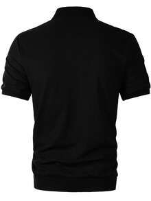 Manfinity Homme Men's Casual Everyday Contrast Color Short Sleeve Polo Shirt, Summer - Multicolor - View 2