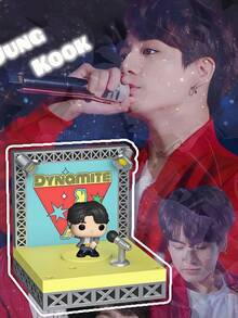 Funko Bitty Pop Stages BTS Jung Kook Dynamite Edition 迷你乙烯基人偶带展示台收藏桌面装饰礼品 - 彩色 - 查看 1